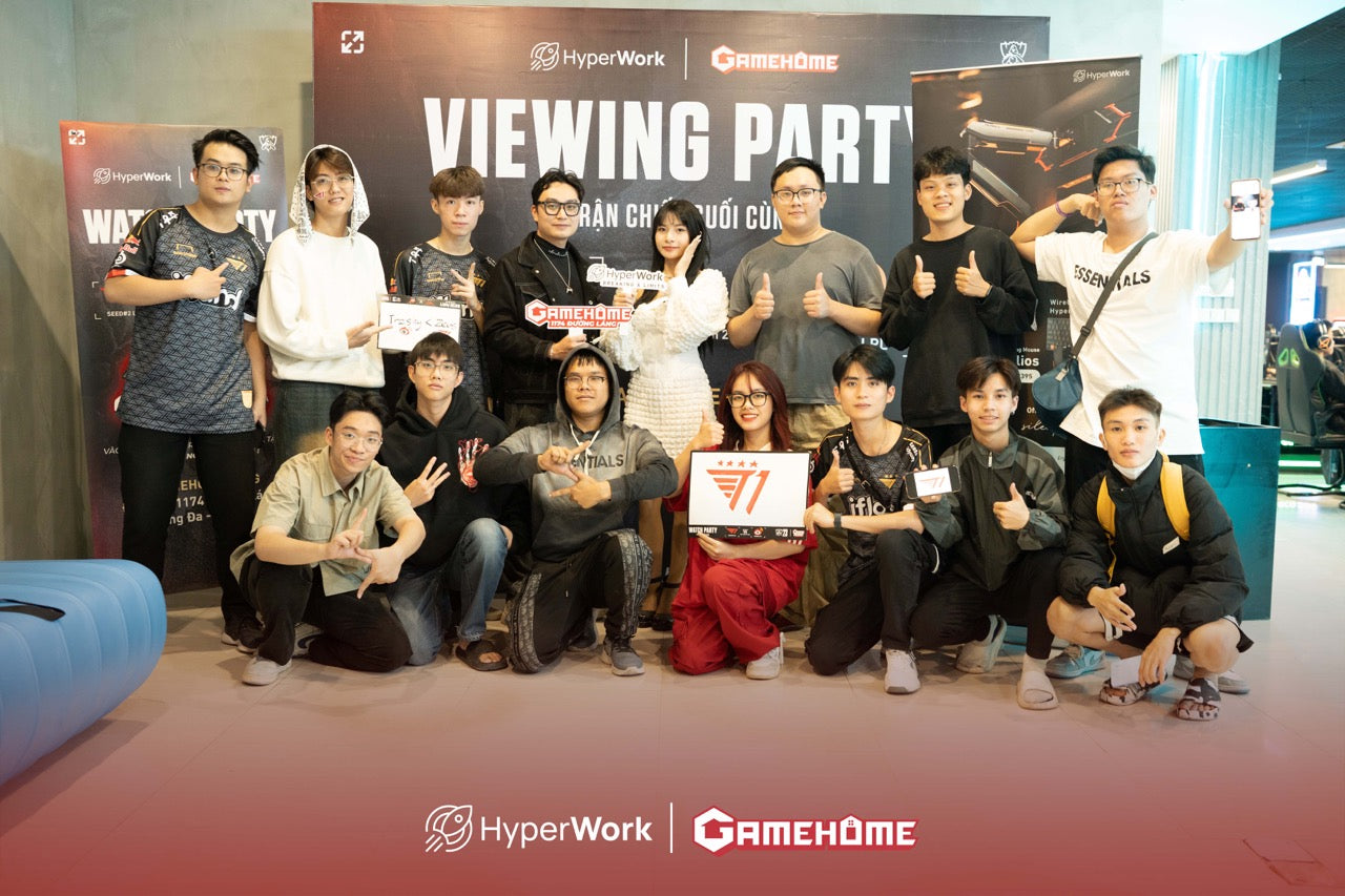 HyperWork tài trợ chính thức sự kiện Viewing Party CKTG LOL 2023 tại GameHome Hà Nội