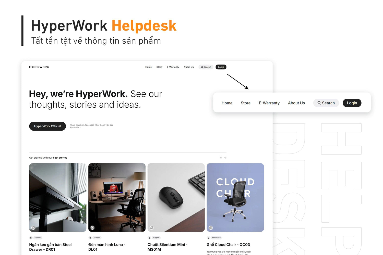 HyperWork Helpdesk: Tìm kiếm thông tin sản phẩm ngay tại đây