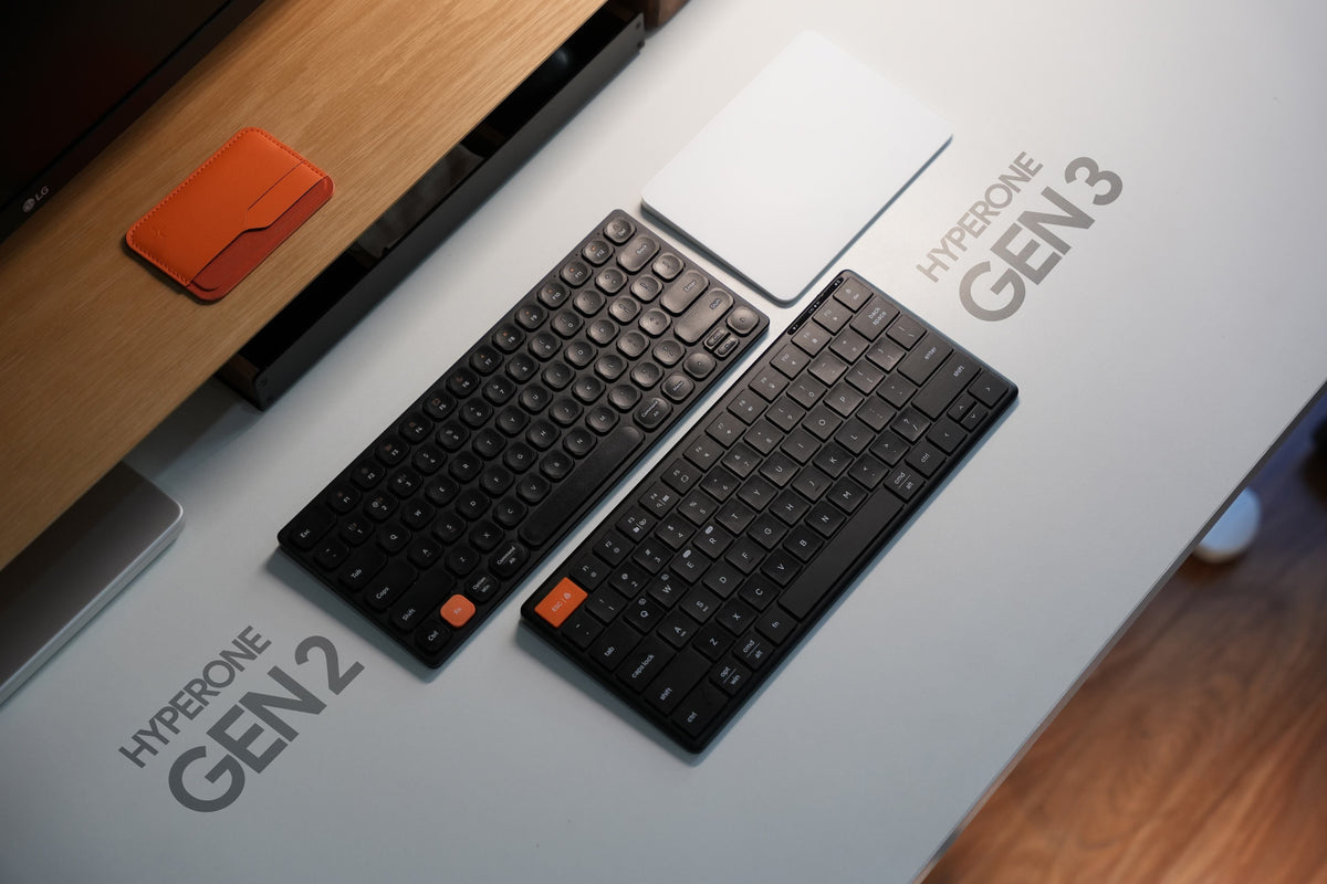 So sánh HyperOne Gen 2 và Gen 3: Dùng bàn phím không dây tại văn phòng