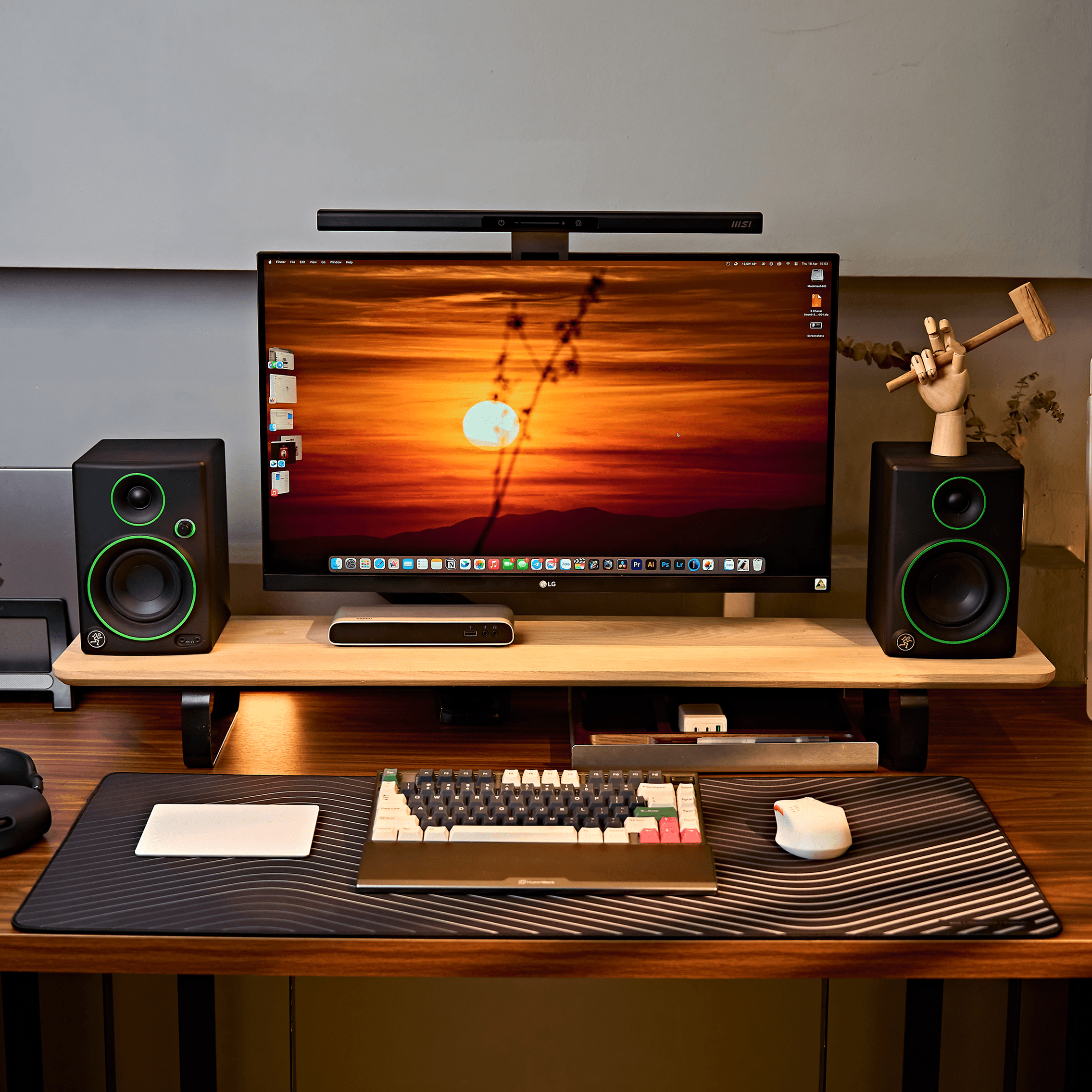 Kê tay bàn phím HyperWork Hybrid - gỗ kết hợp nhôm CNC - HyperWork